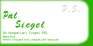 pal siegel business card